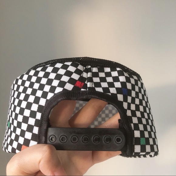 Vintage pillbox checkered black white hat - Picture 2 of 4